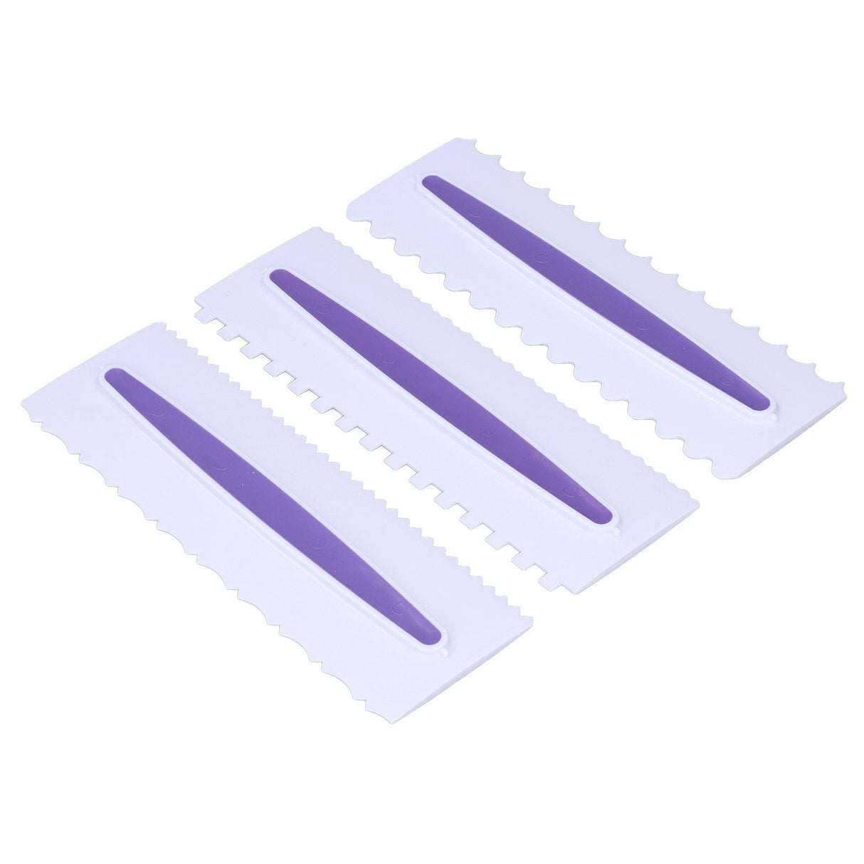 3Pcs Cake Scraper Premium Plastic Durable Glossy Surface Easy Operation Icing Smoother
