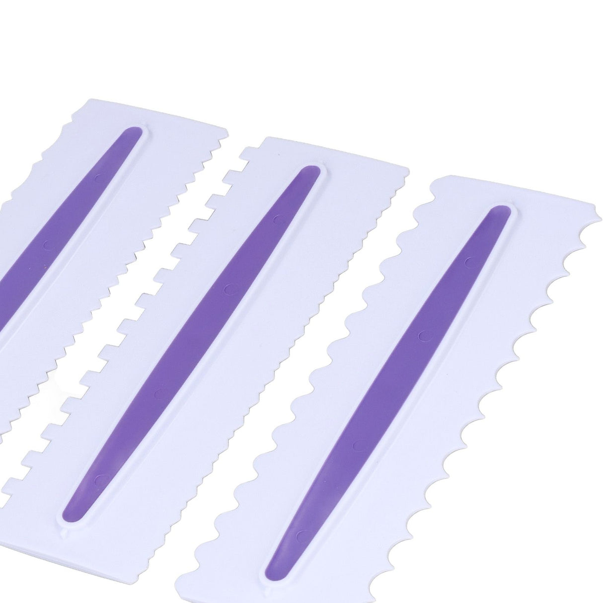 3Pcs Cake Scraper Premium Plastic Durable Glossy Surface Easy Operation Icing Smoother