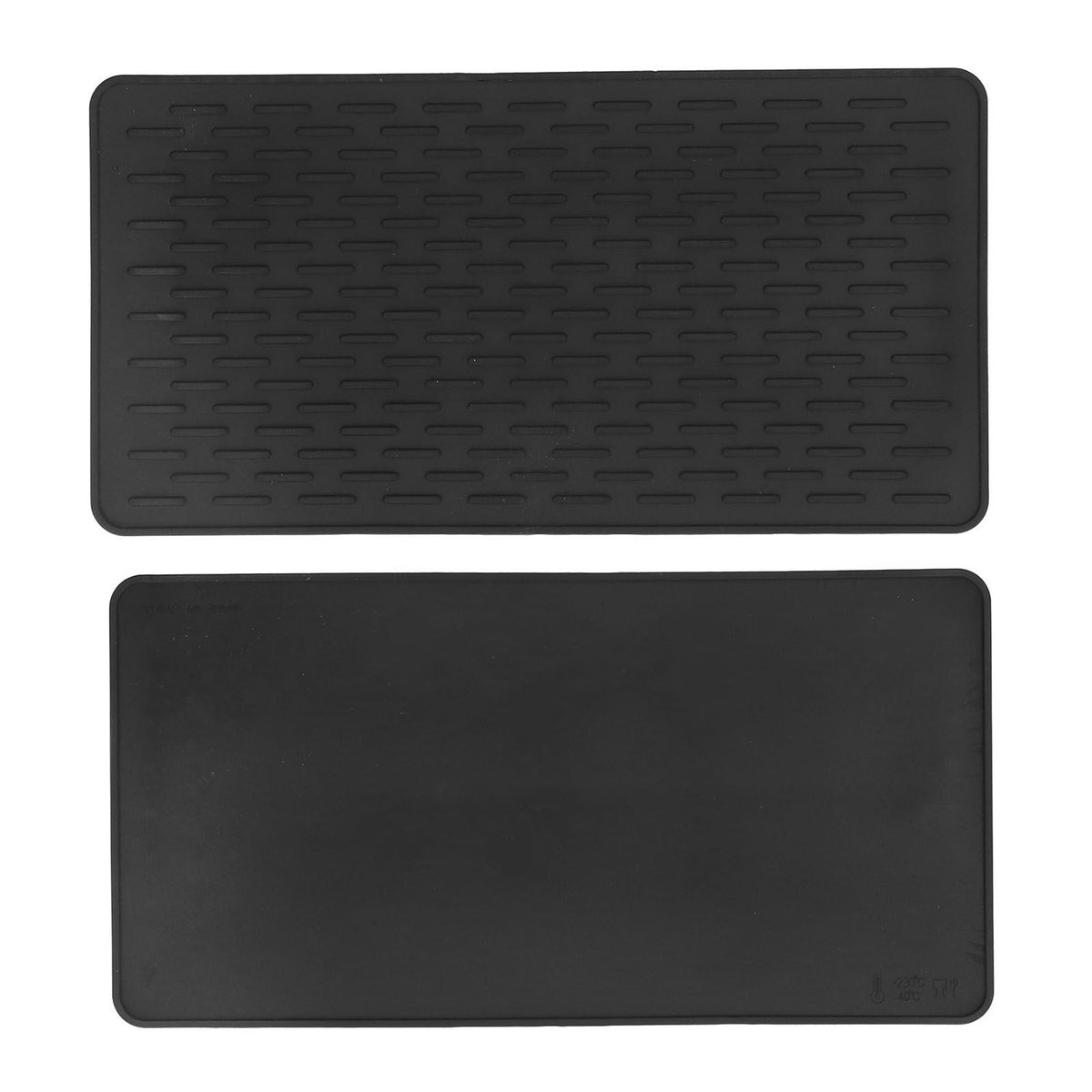 Silicone Insulation Pad Black Rectangle Heat Resisting Safe Handling Heat Insulation Pad for Kitchen