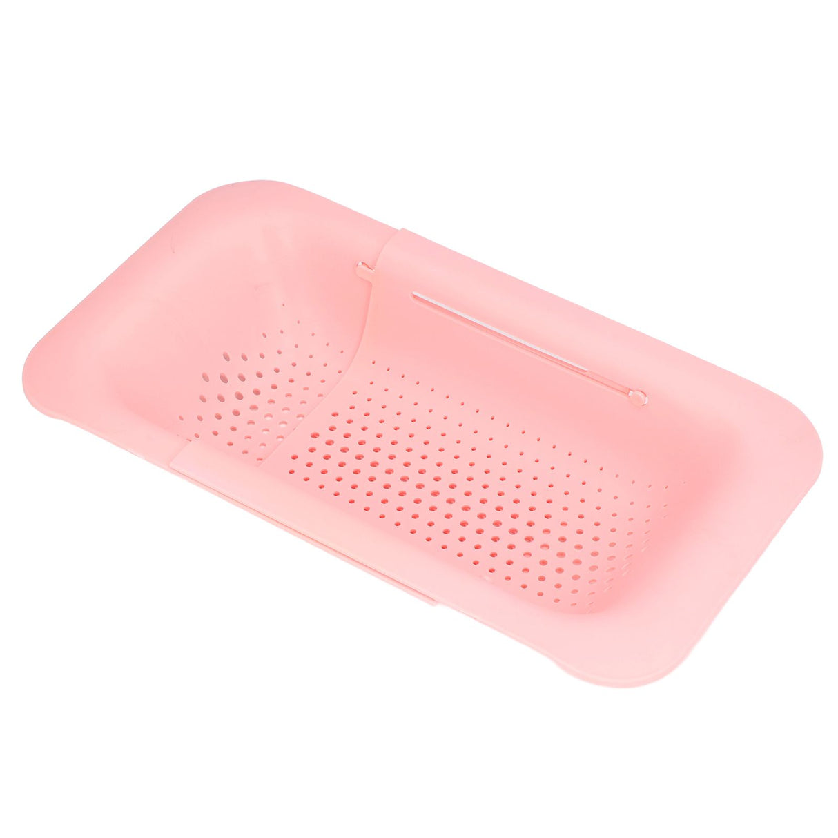 Strainer Basket Telescopic Design Anti Slip Rust Resistant Drain Colander Kitchen AccessoryPink