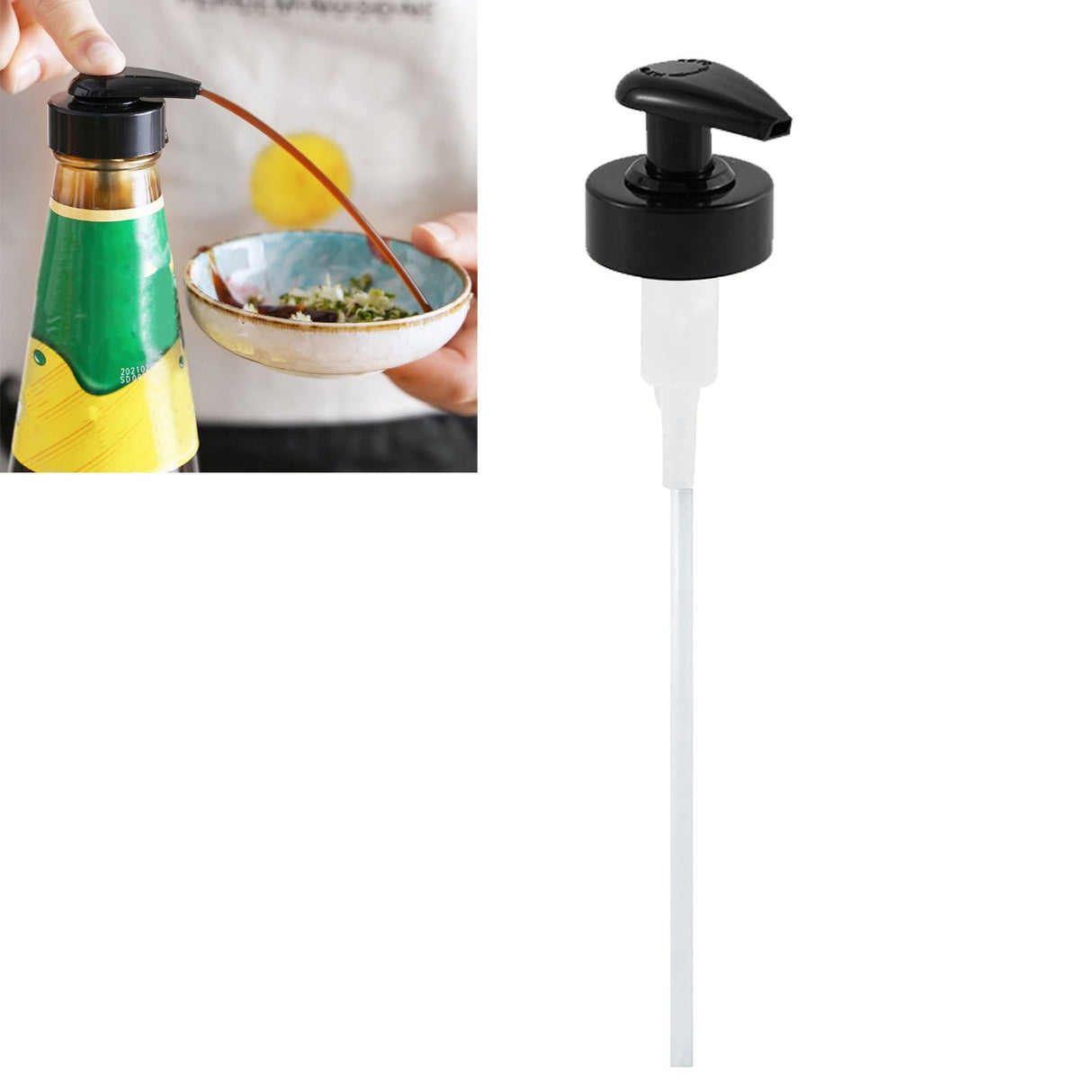 Gallon Pump Dispenser Condiment Bottle Pump Dispenser Plastic Kitchen Supplies for HouseholdBlack Caliber 3.4cm / 1.3in