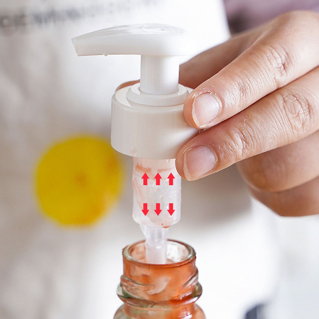 Gallon Pump Dispenser Condiment Bottle Pump Dispenser Plastic Kitchen Supplies for HouseholdWhite Caliber 2.9cm / 1.1in