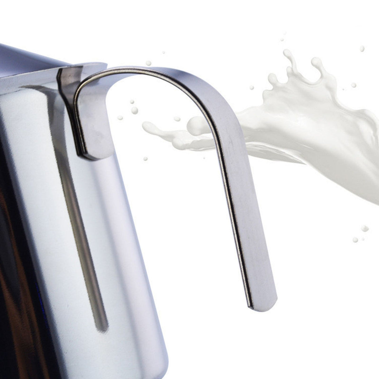 400cc Manual Milk Creamer Frother Double Layer Filter Stainless Steel Heatable Easy Clean with Handle