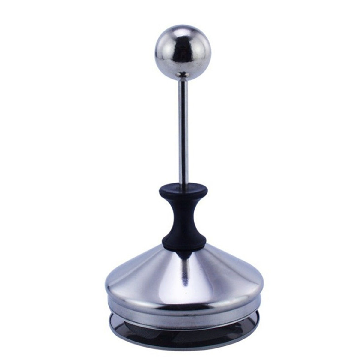 400cc Manual Milk Creamer Frother Double Layer Filter Stainless Steel Heatable Easy Clean with Handle
