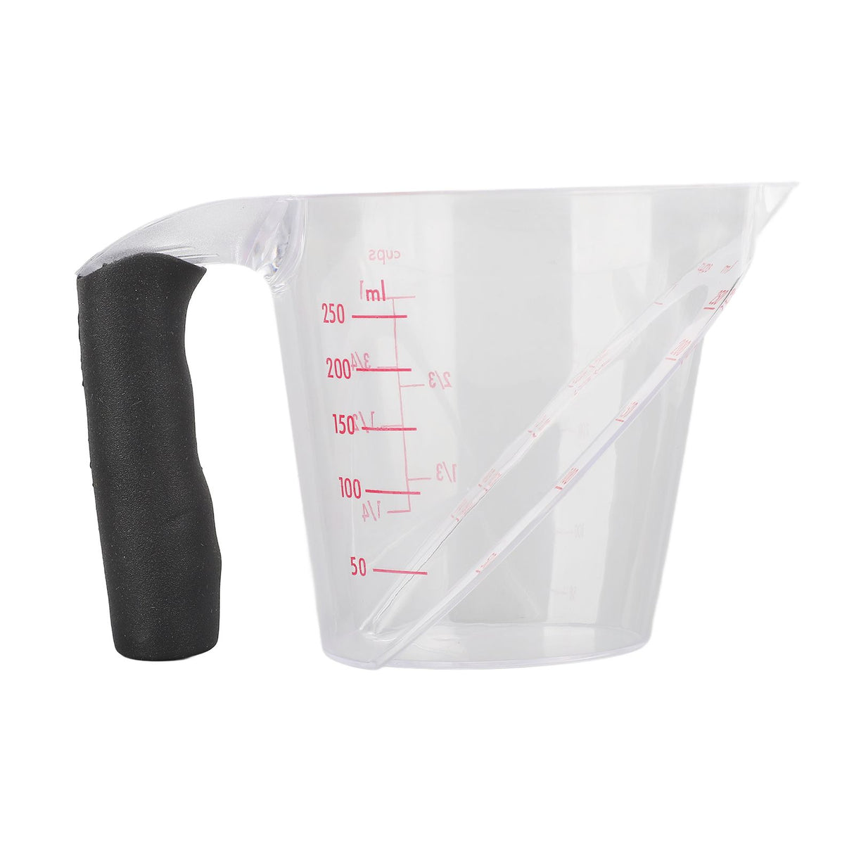 Measuring Cup Heat Resistant Angled Plastic Measuring Mug with Handle for Drinking Baking Cooking Pouring Liquid 250ml