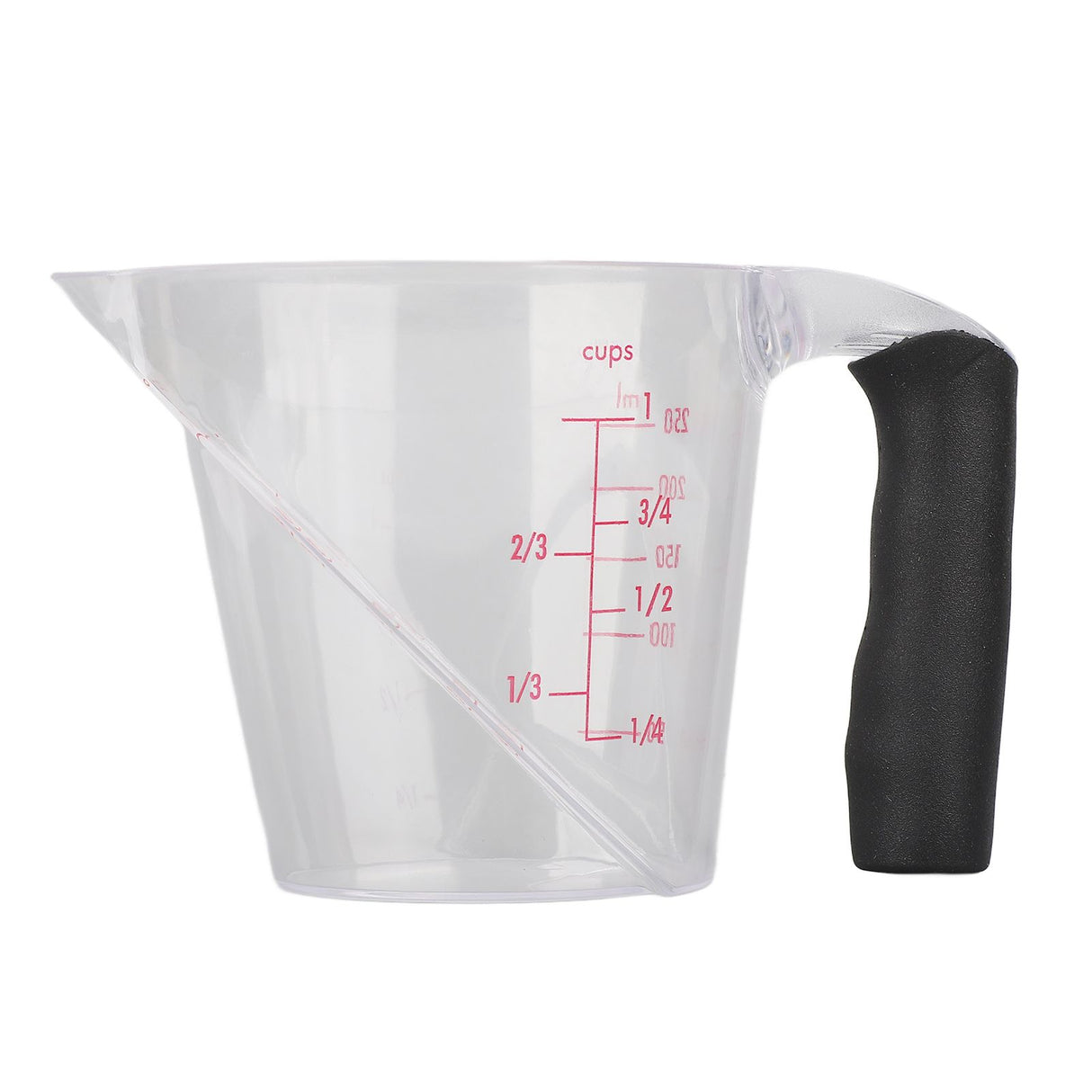 Measuring Cup Heat Resistant Angled Plastic Measuring Mug with Handle for Drinking Baking Cooking Pouring Liquid 250ml