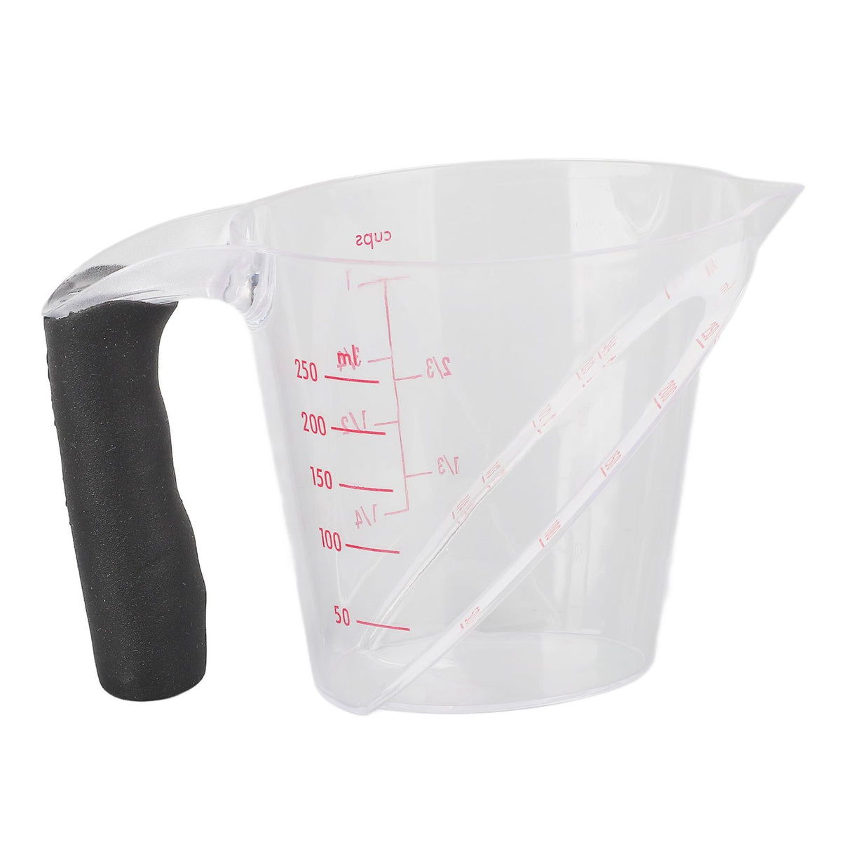 Measuring Cup Heat Resistant Angled Plastic Measuring Mug with Handle for Drinking Baking Cooking Pouring Liquid 250ml