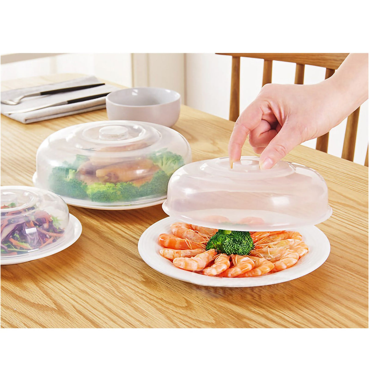 Microwave Cover Transparency PP Material Food Protection Grab Design Safe Healthy Microwave Splatter CoverMedium Size 17cm