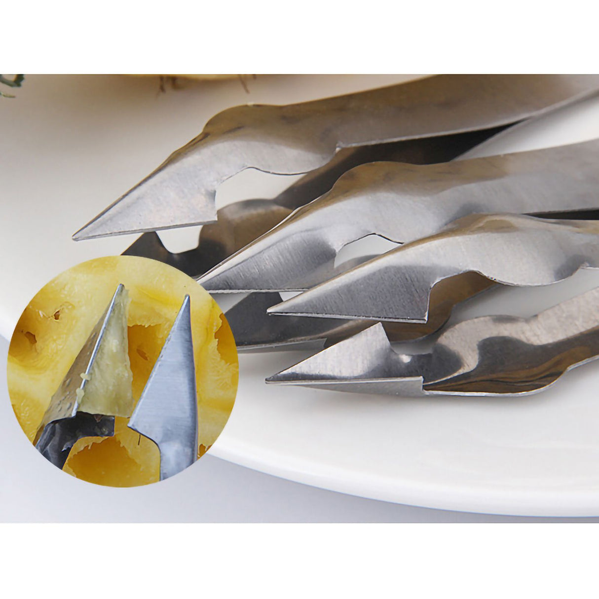 Fruit Peeler Knife Pointed Stainless Steel Vegetables Knife Kitchen Supplies for HouseholdEye Removing Clip