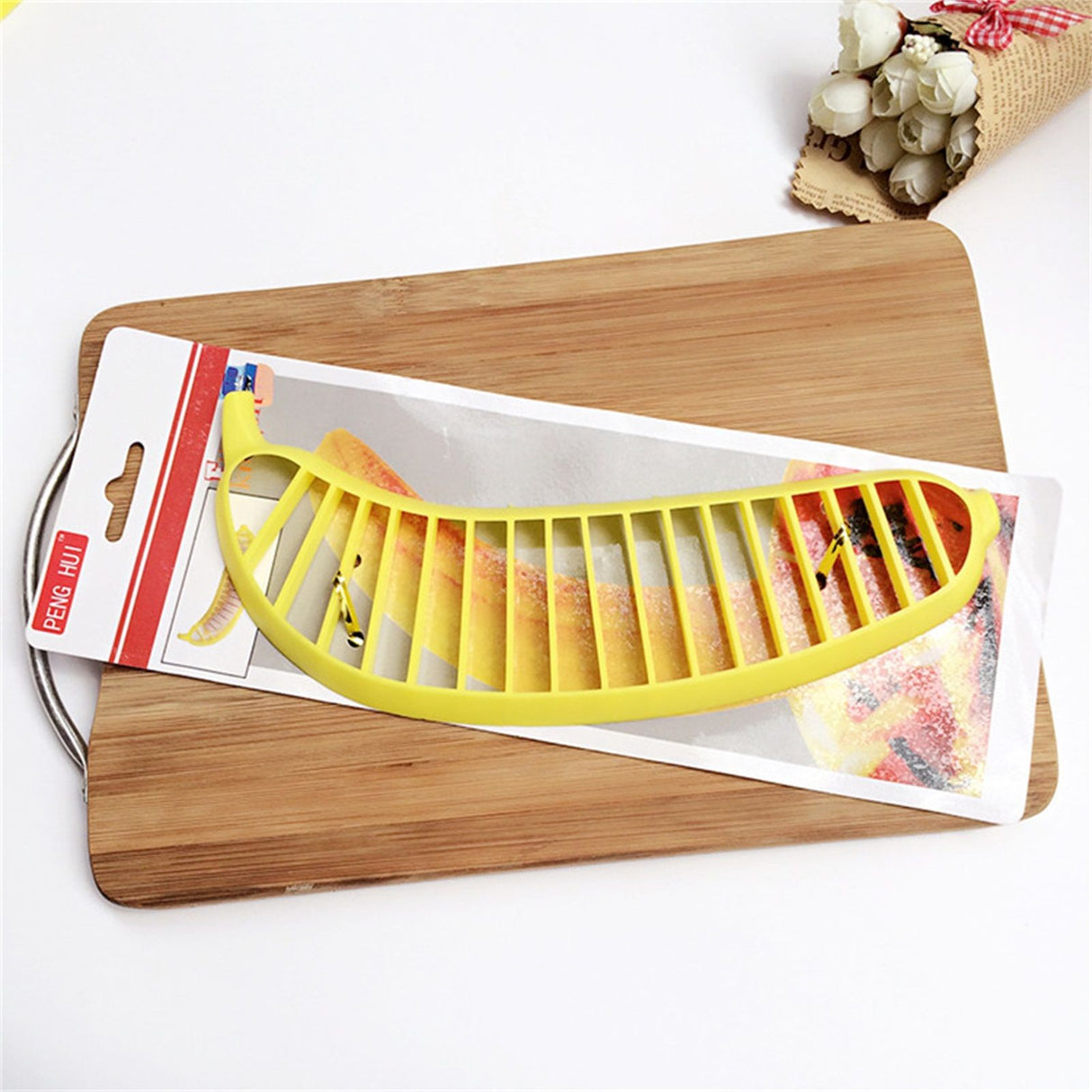 Banana Cutter Fast Uniform Slicing Lightweight Salad Fruit Peeler Cutter for Household Fruit Shop Travelling
