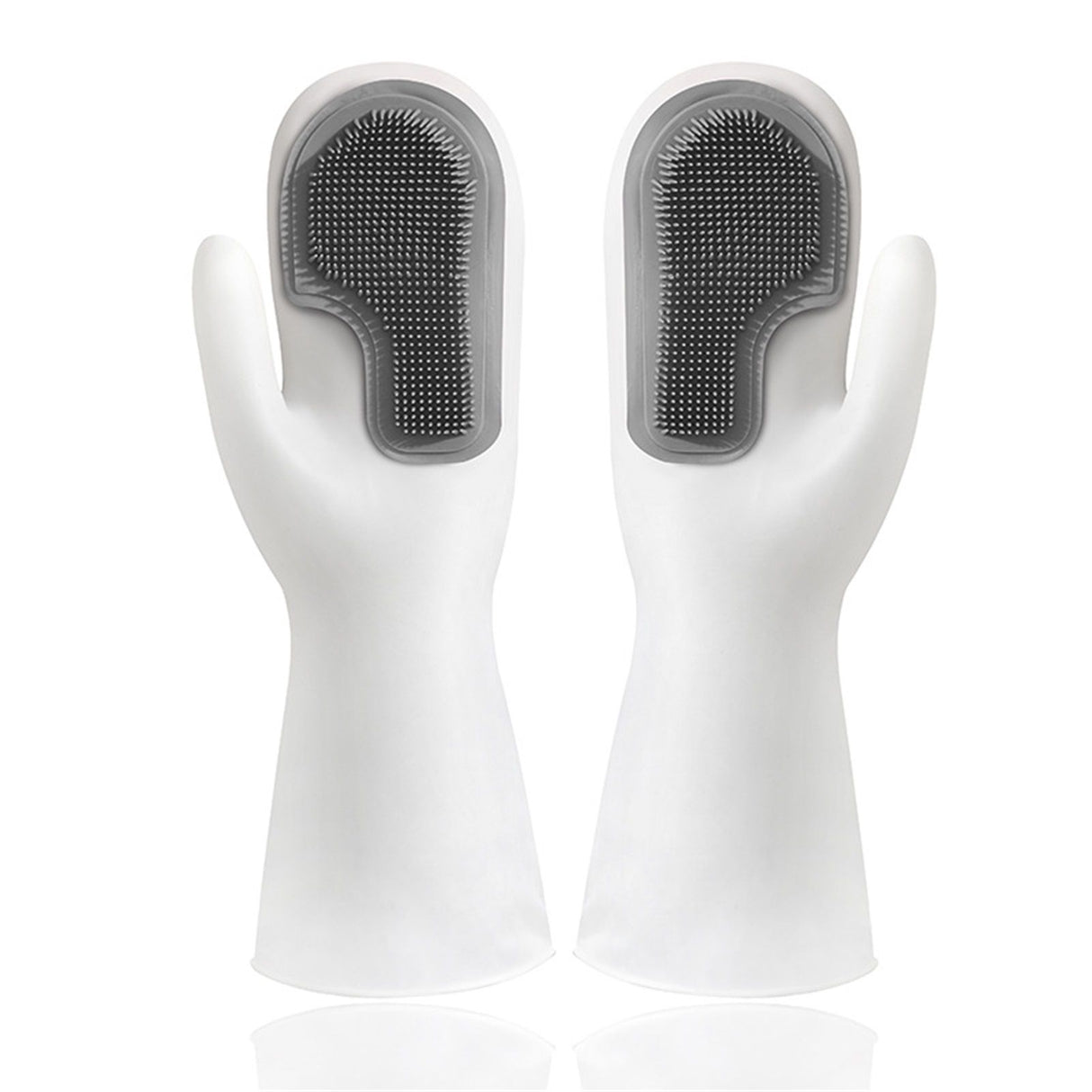 Cleaning Brush Dishwashing Gloves PVC Thickened for Kitchen Housework Tools SuppliesDouble Gray