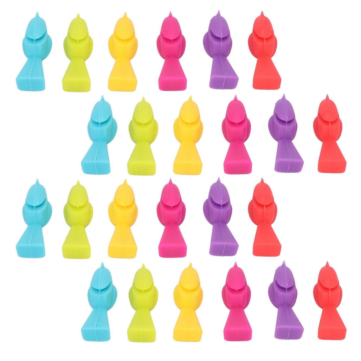 4 Set Wine Cup Labels Silicone Reusable Bird Shape Drinking Glass Identifier Markers for Bars Parties