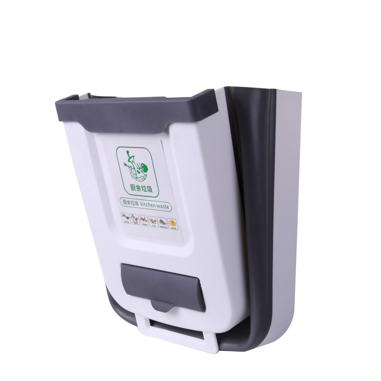 Collapsible Trash Can Household Hanging Folding Waste Bin for Living Room Kitchen BedroomGray L (10L)