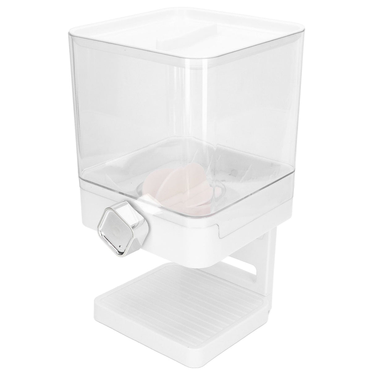 Cereal Dispenser 17.5oz Capacity Single Grid Grain Dispenser Transparent Plastic Food Dispenser for All Kinds Dry Food