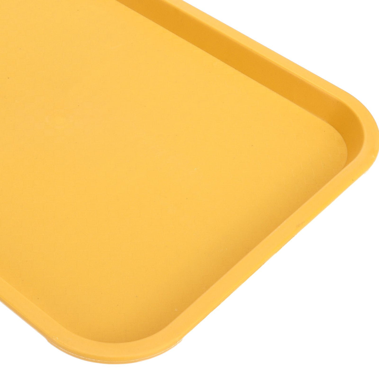 Fast Food Tray PP Rectangular Thick Slip Resistant Multi Purpose Food Service Tray for Restaurant CanteenYellow