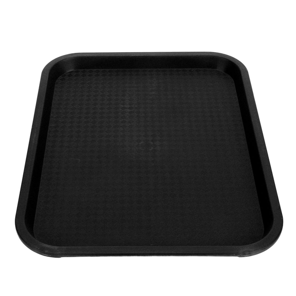 Fast Food Tray PP Rectangular Thick Slip Resistant Multi Purpose Food Service Tray for Restaurant CanteenBlack