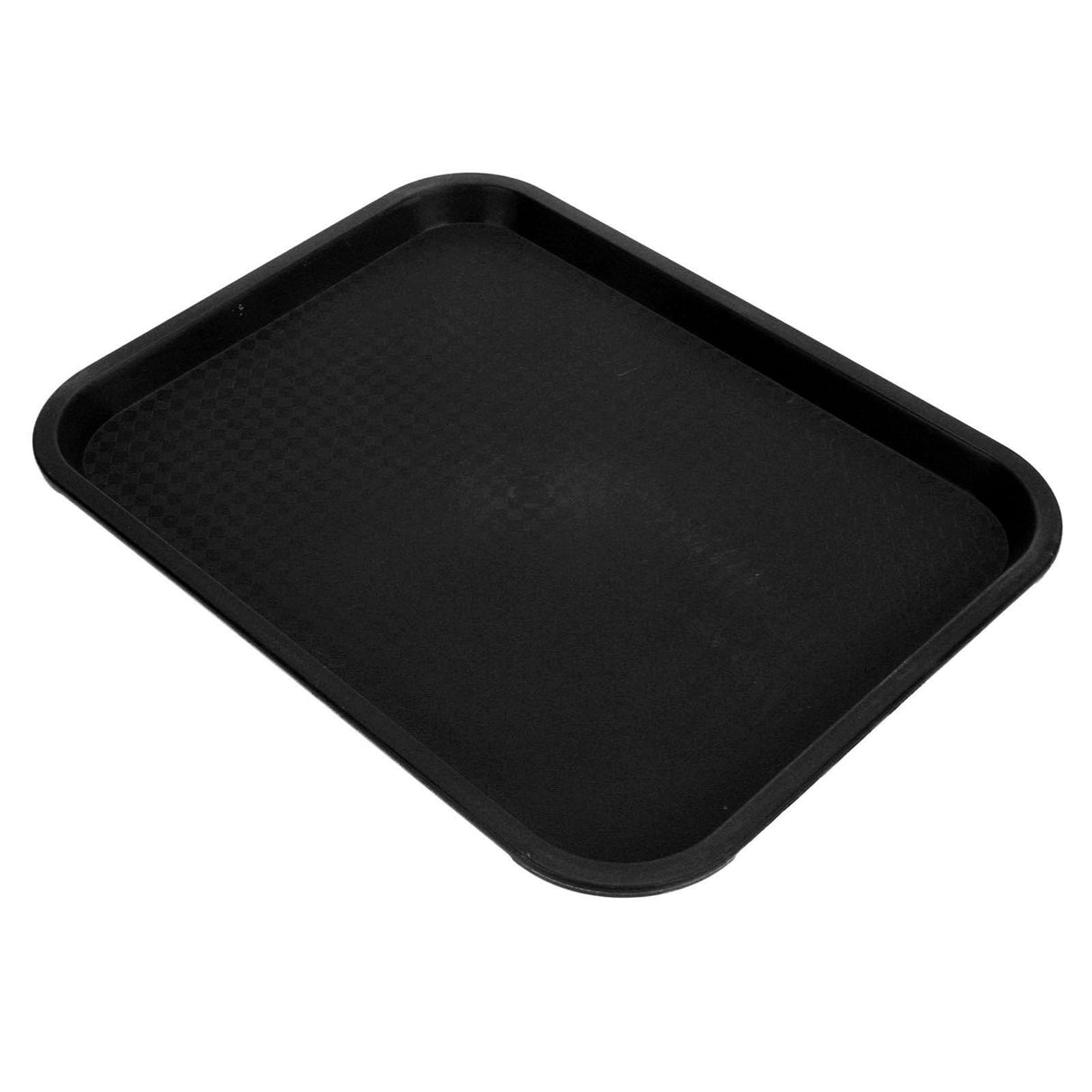 Fast Food Tray PP Rectangular Thick Slip Resistant Multi Purpose Food Service Tray for Restaurant CanteenBlack