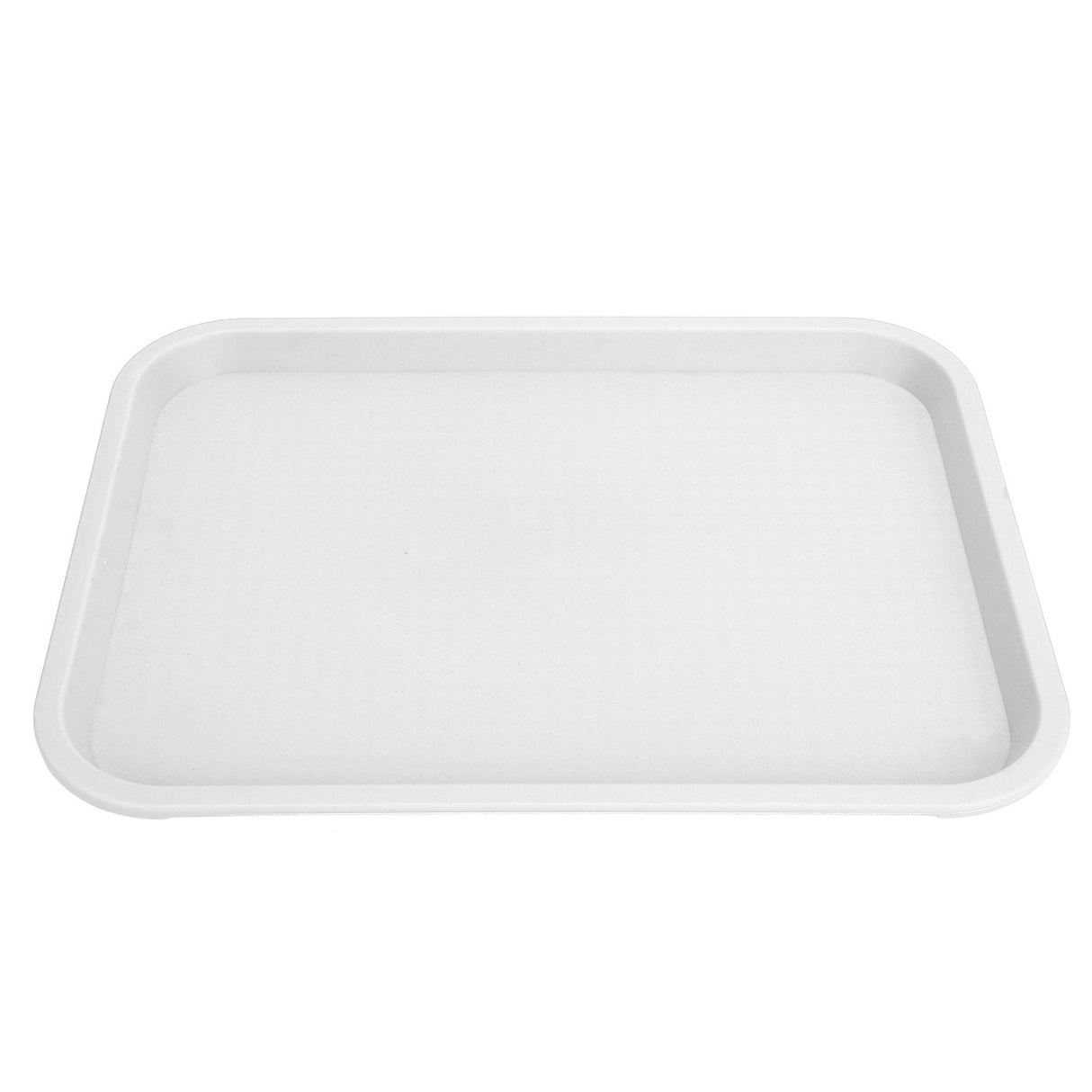 Fast Food Tray PP Rectangular Thick Slip Resistant Multi Purpose Food Service Tray for Restaurant CanteenWhite