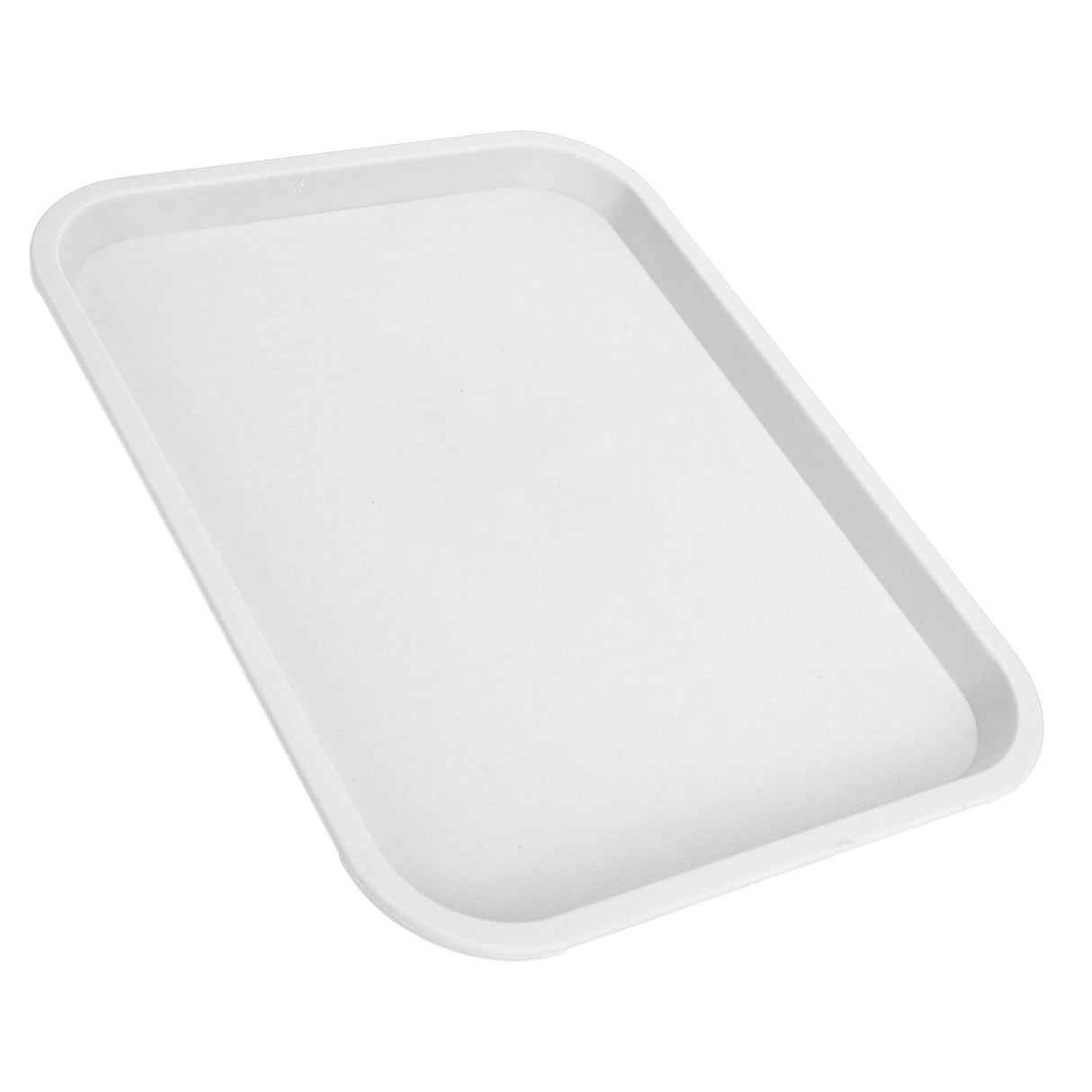 Fast Food Tray PP Rectangular Thick Slip Resistant Multi Purpose Food Service Tray for Restaurant CanteenWhite