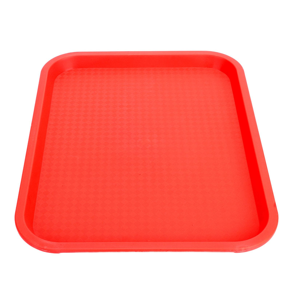 Fast Food Tray PP Rectangular Thick Slip Resistant Multi Purpose Food Service Tray for Restaurant CanteenRed