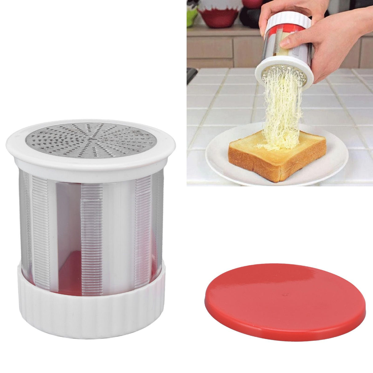 Cheese Grater Home Kitchen Portable Plastic Stainless Steel Fruits Vegetables Butter Shredder