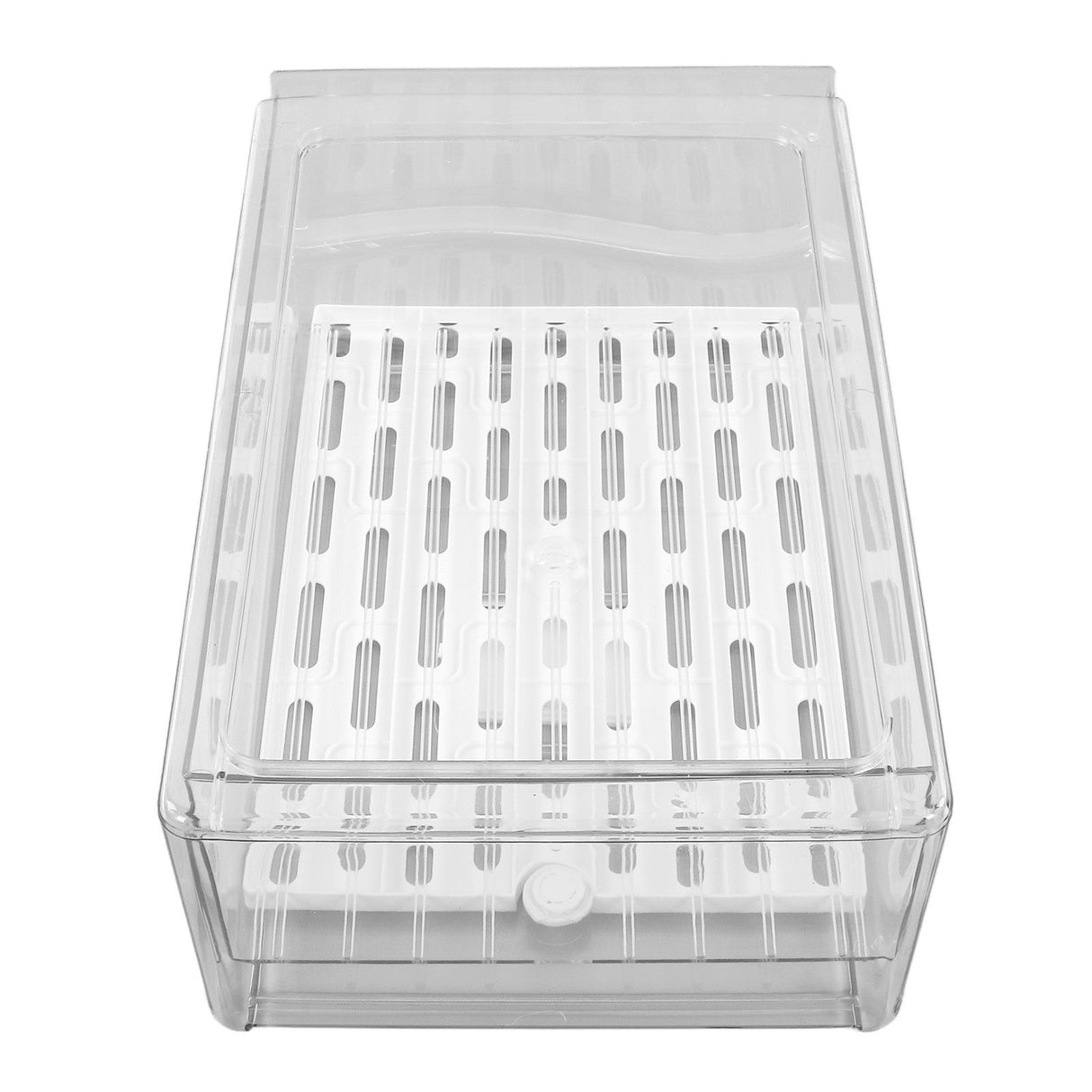 Refrigerator Storage Box Holder with Draining Plate Fruit Storage Container Preservation BoxL 11x20x30cm / 4.3x7.9x11.8in