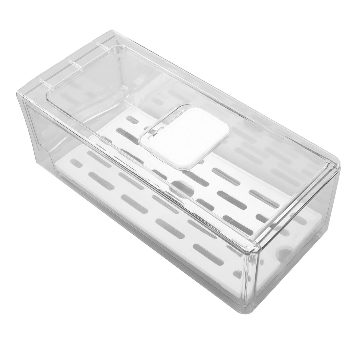 Refrigerator Storage Box Holder with Draining Plate Fruit Storage Container Preservation BoxS 11x14x30cm / 4.3x5.5x11.8in
