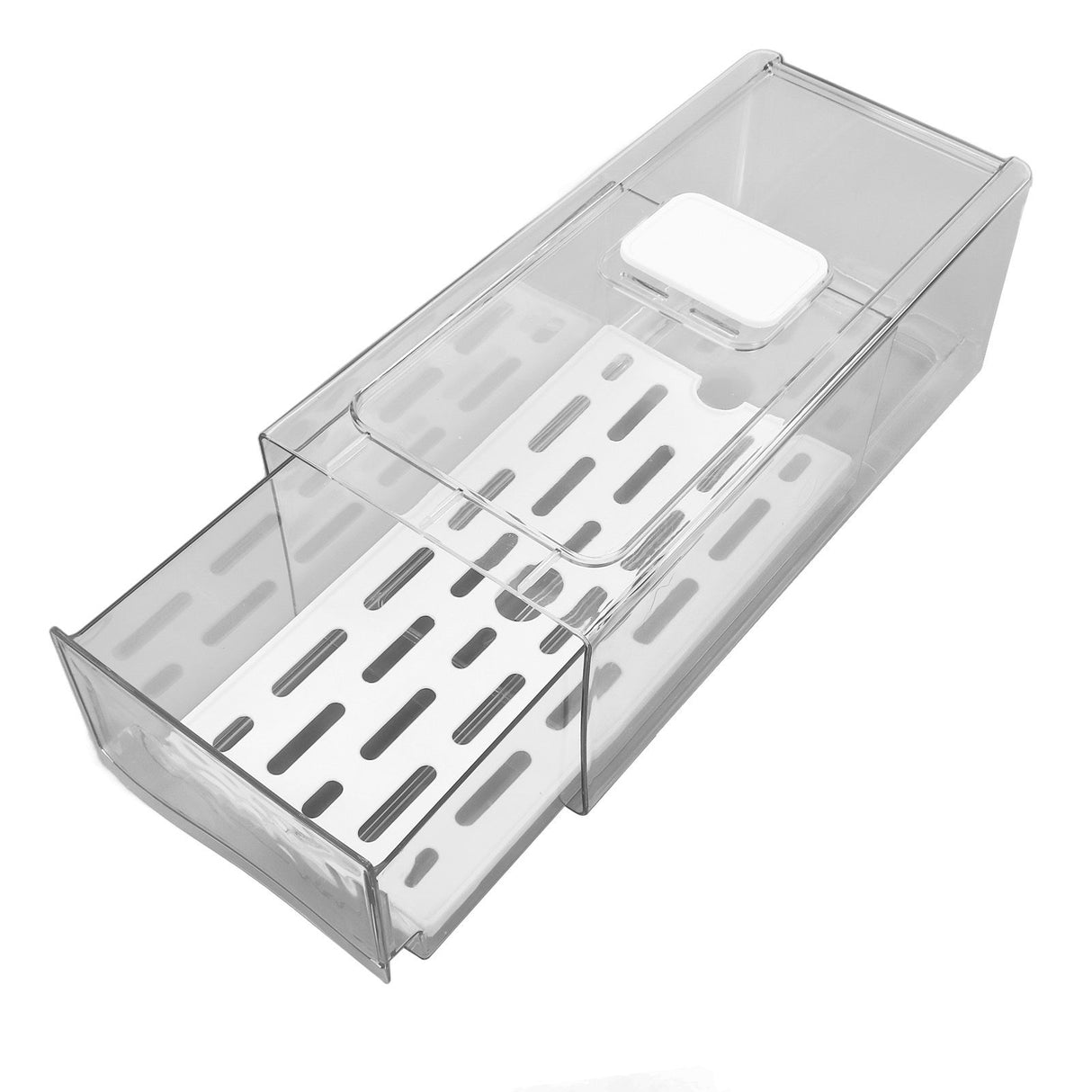Refrigerator Storage Box Holder with Draining Plate Fruit Storage Container Preservation BoxS 11x14x30cm / 4.3x5.5x11.8in