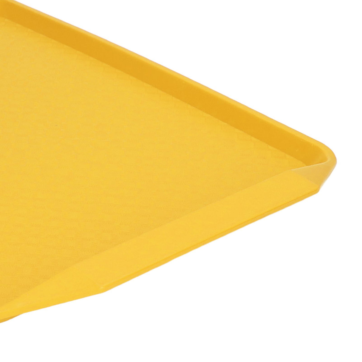 3PCS Colorful Food Tray Rectangle Thickened Binaural Plastic Tray Heat Resistance Stackable Cafeteria Trays for HotelYellow