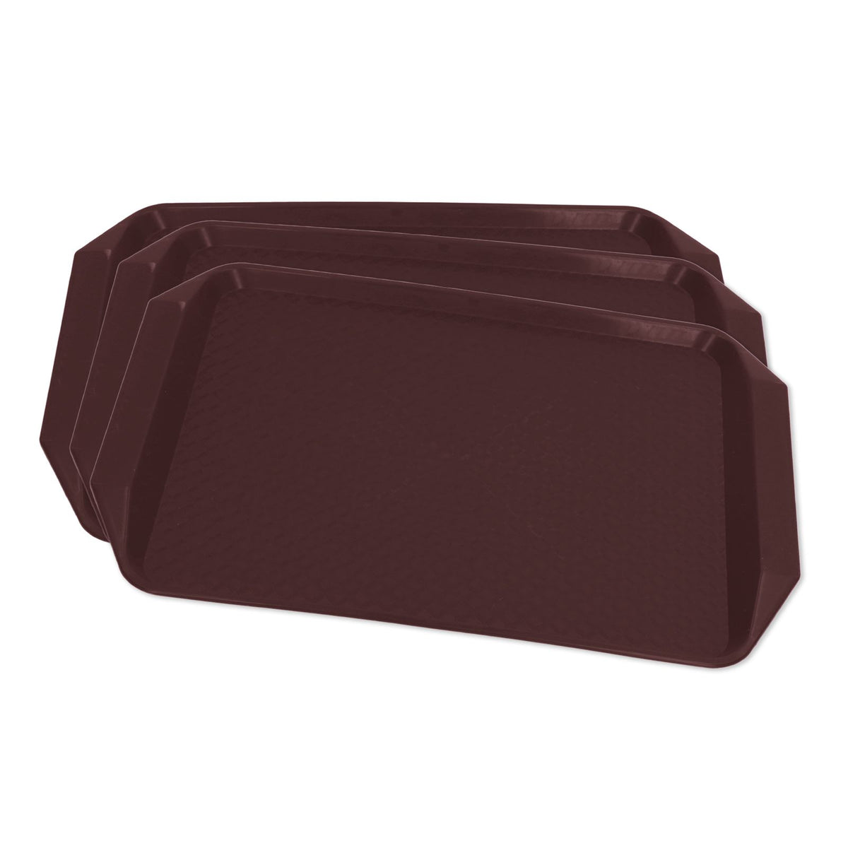 3PCS Colorful Food Tray Rectangle Thickened Binaural Plastic Tray Heat Resistance Stackable Cafeteria Trays for HotelCoffee