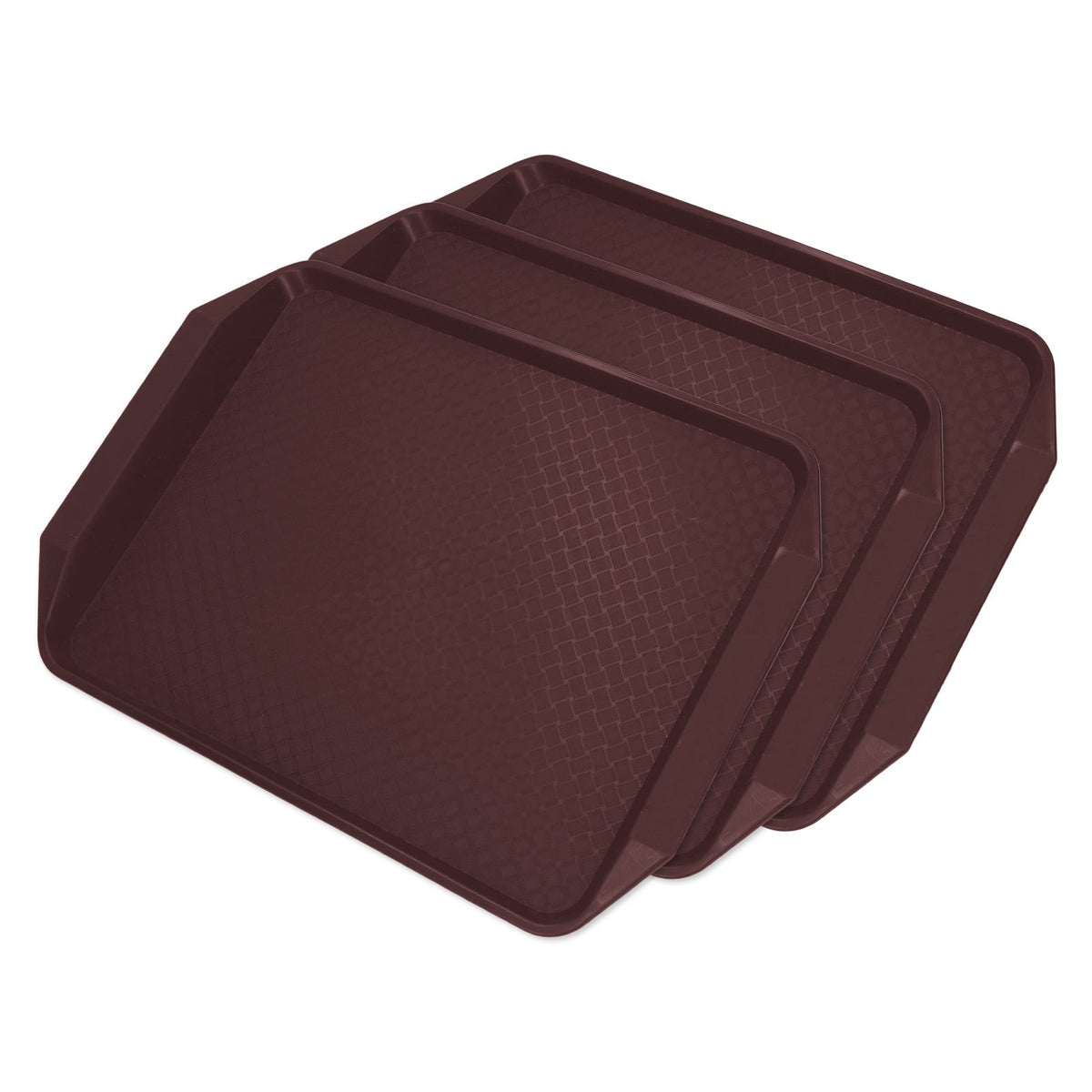 3PCS Colorful Food Tray Rectangle Thickened Binaural Plastic Tray Heat Resistance Stackable Cafeteria Trays for HotelCoffee