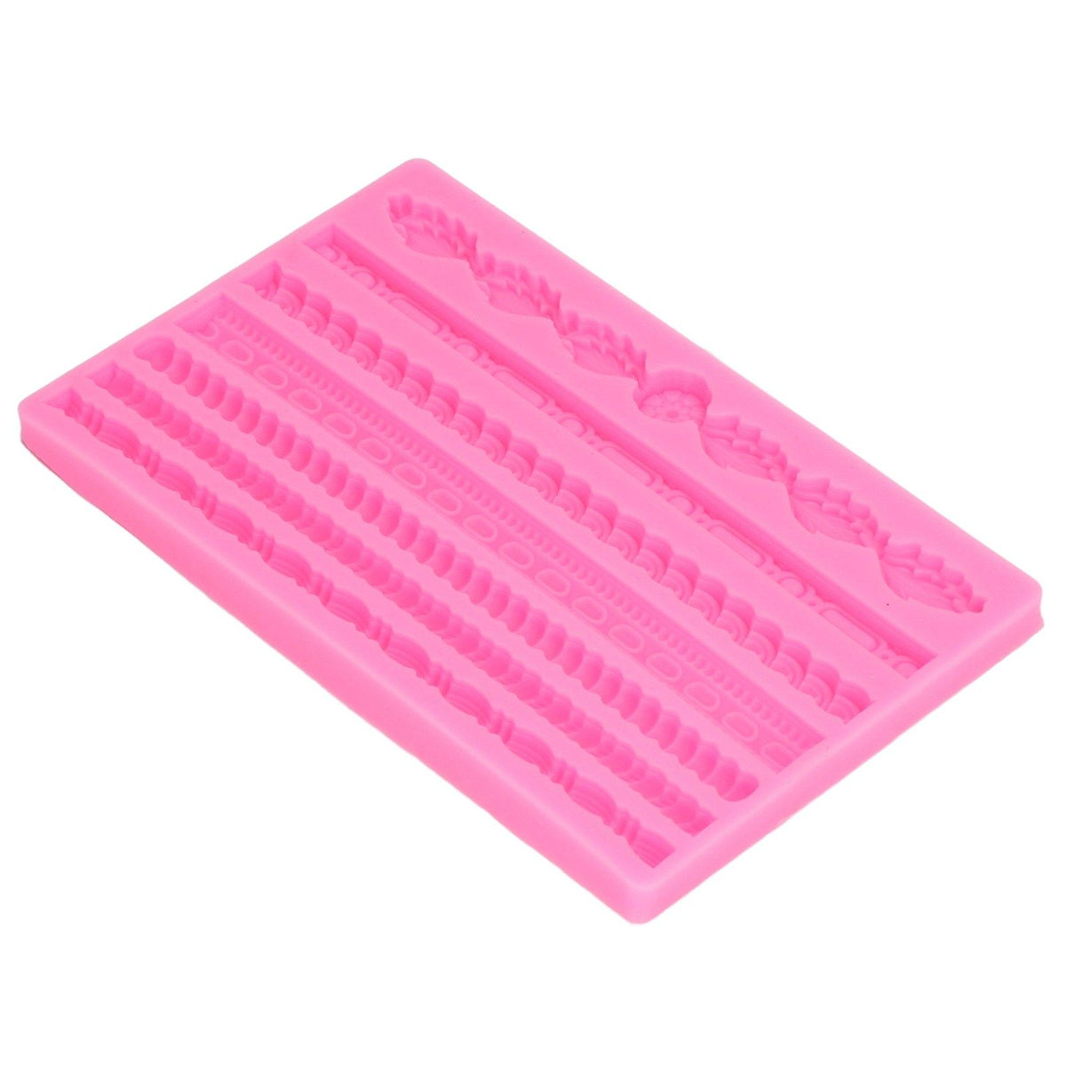 3D Pearl Knit Rope Silicone Mold Food Grade Reusable Cake Decorating Mould for Cakes Jellies Breads Desserts Pink