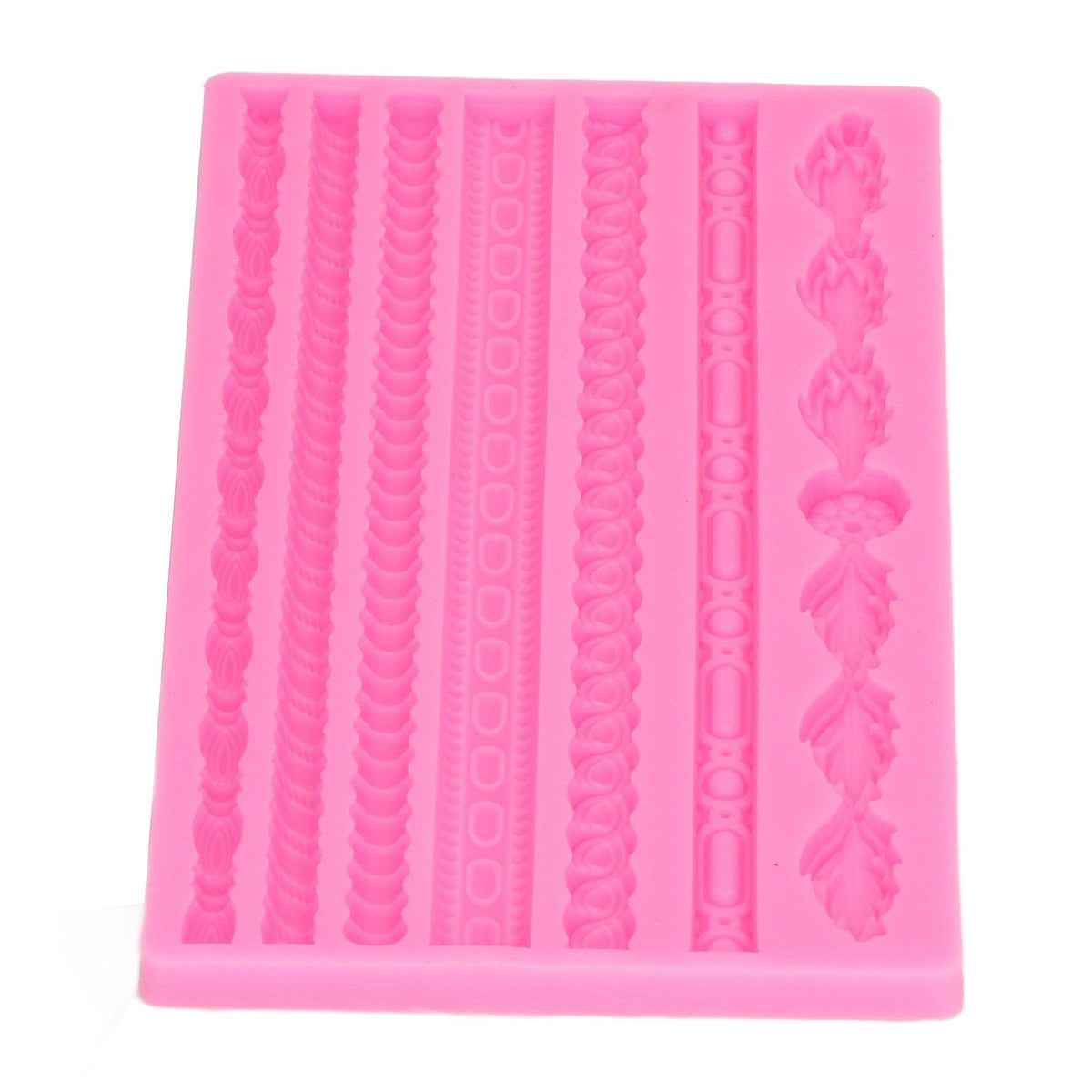 3D Pearl Knit Rope Silicone Mold Food Grade Reusable Cake Decorating Mould for Cakes Jellies Breads Desserts Pink