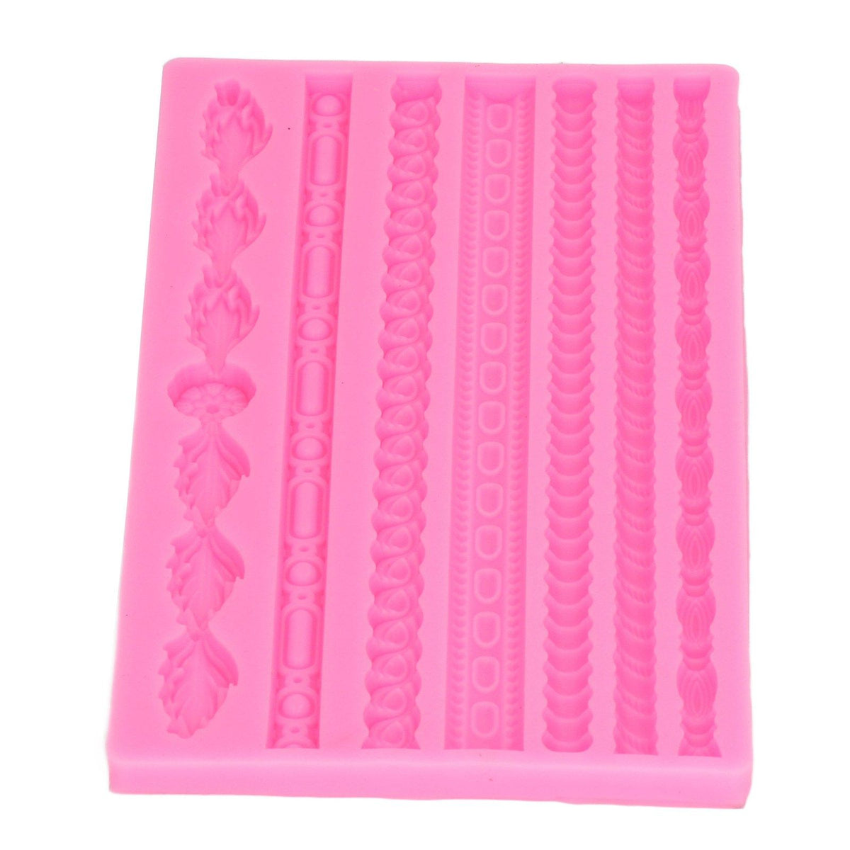 3D Pearl Knit Rope Silicone Mold Food Grade Reusable Cake Decorating Mould for Cakes Jellies Breads Desserts Pink