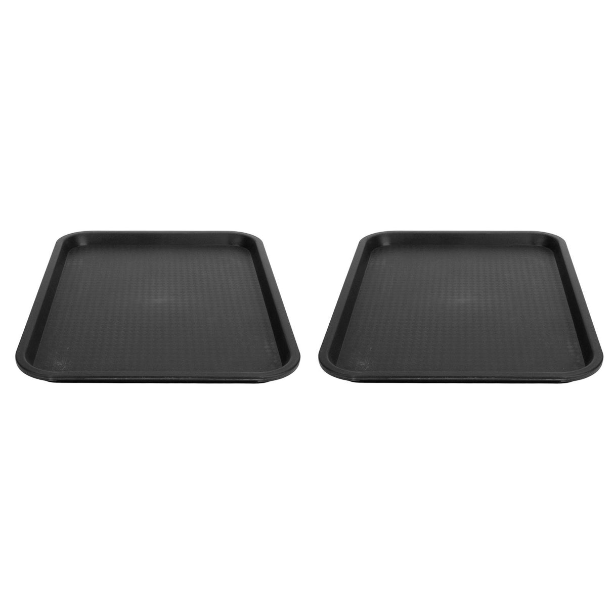 2pcs Food Tray Multifunctional Thickened Slip Resistance Chinese Fast Food Serving Tray for Dining Hall RestaurantsBlack