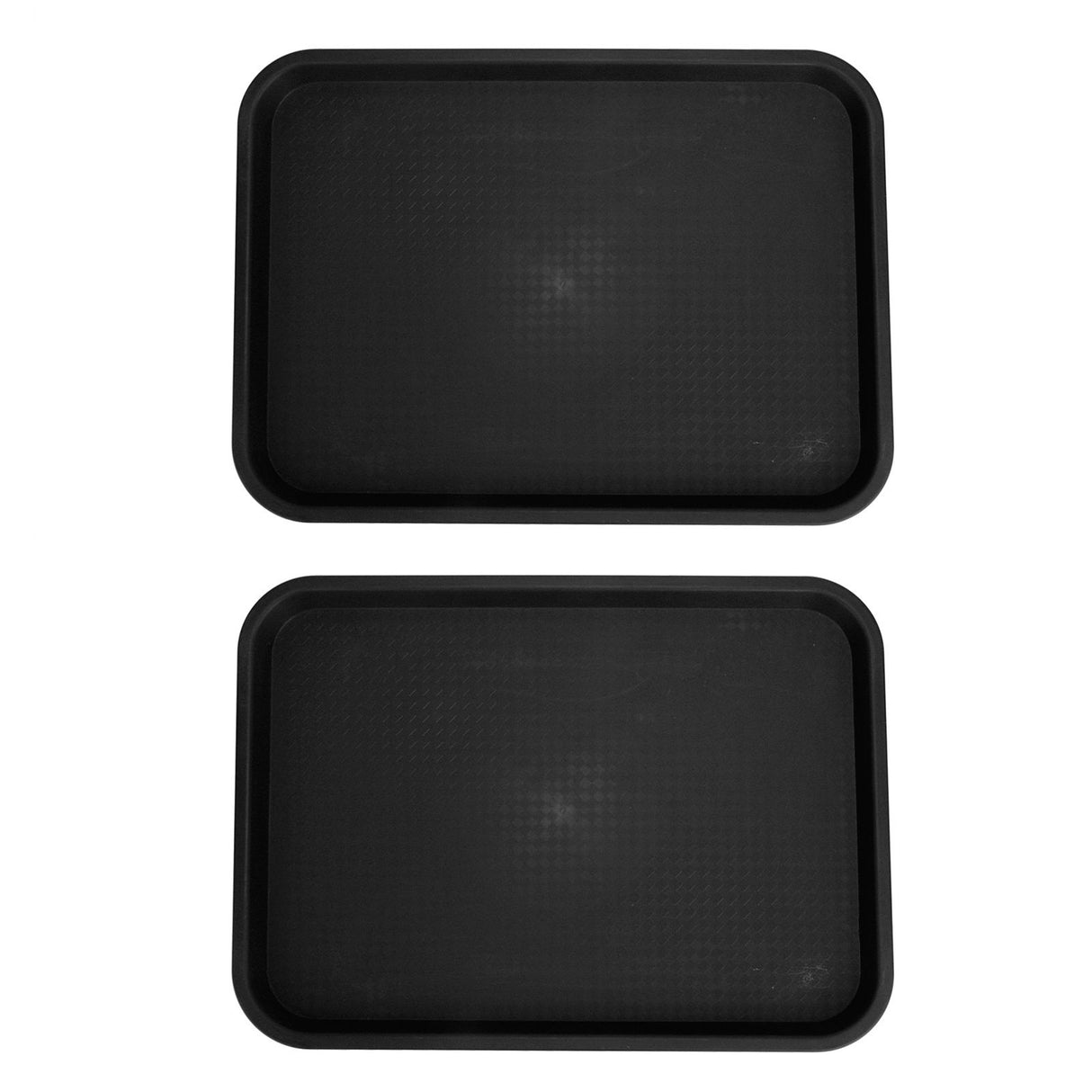 2pcs Food Tray Multifunctional Thickened Slip Resistance Chinese Fast Food Serving Tray for Dining Hall RestaurantsBlack