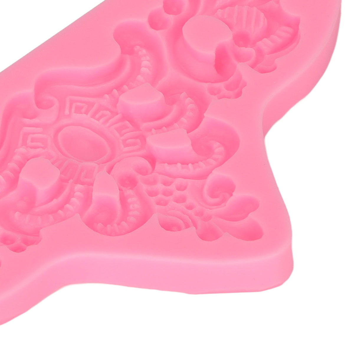Embossed Pattern Silicone Molds Easy Demoulding Heat Resistant Flexible Odorless Scroll Border Lace Molds for DIY Cakes