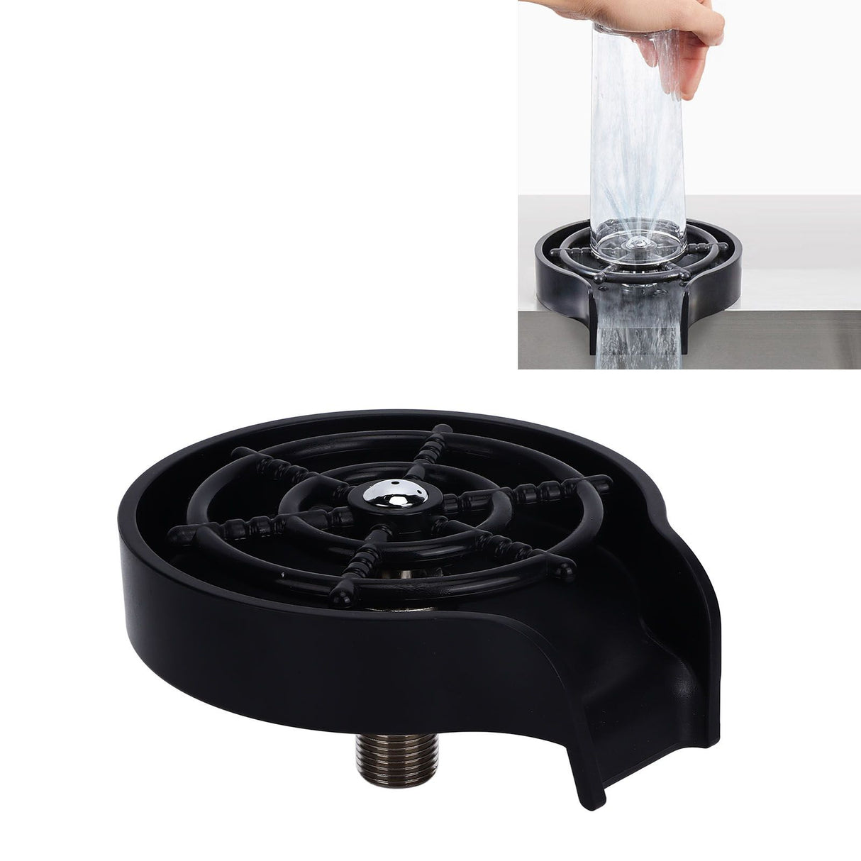 Cup Washer G1/2 Interface Quick Cleaning Detachable Kitchen Hotel Bar Wash Basin Press Glass Rinser for Bar Club Cup Washer