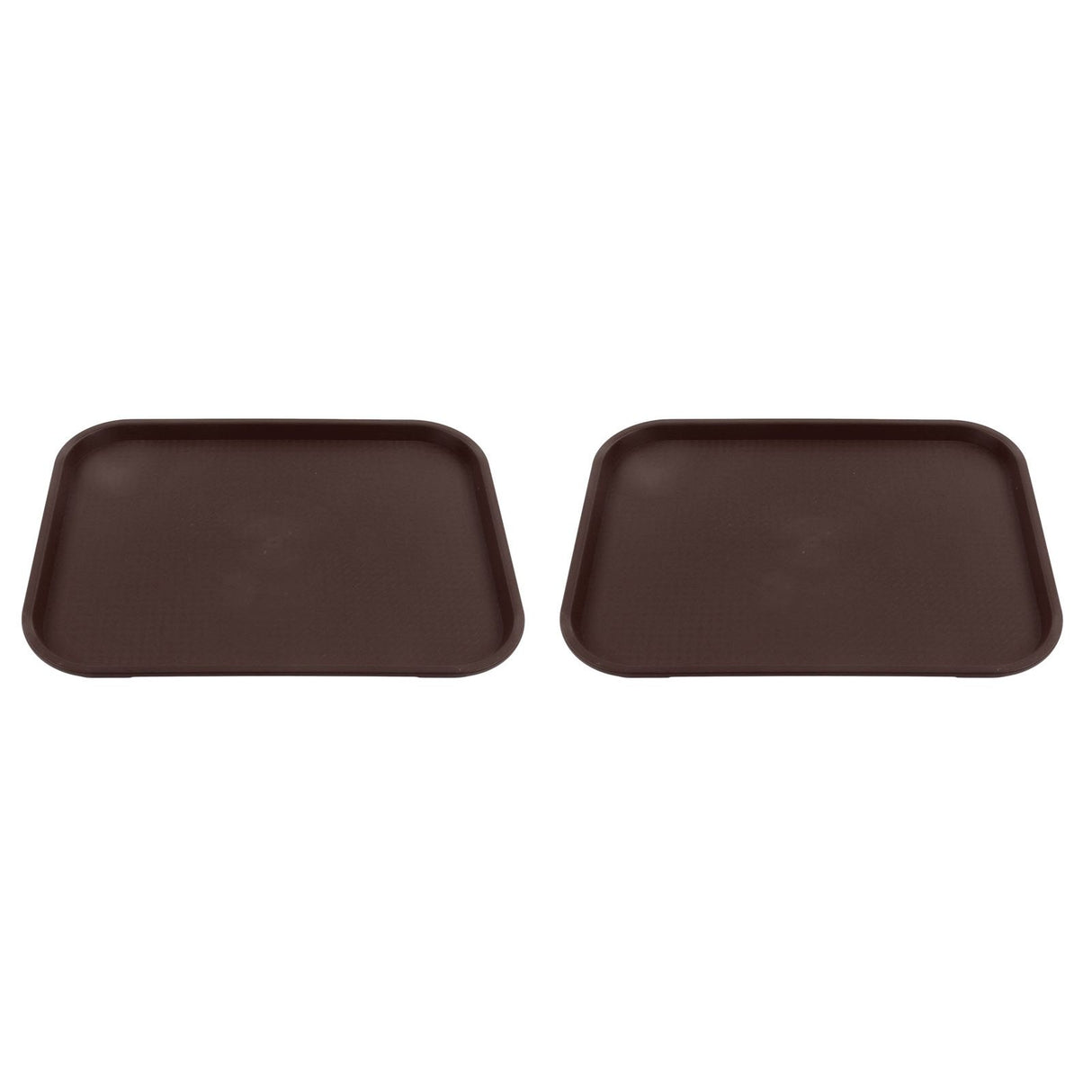 2Pcs Fast Food Tray Stackable Rectangular Light Weight Anti Slip PP Food Service Tray for Restaurants CafesBrown