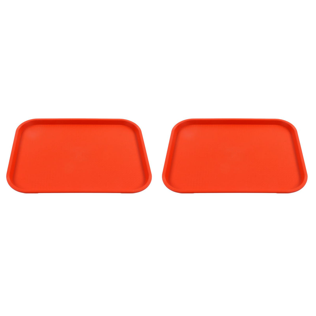 2Pcs Fast Food Tray Stackable Rectangular Light Weight Anti Slip PP Food Service Tray for Restaurants CafesOrange