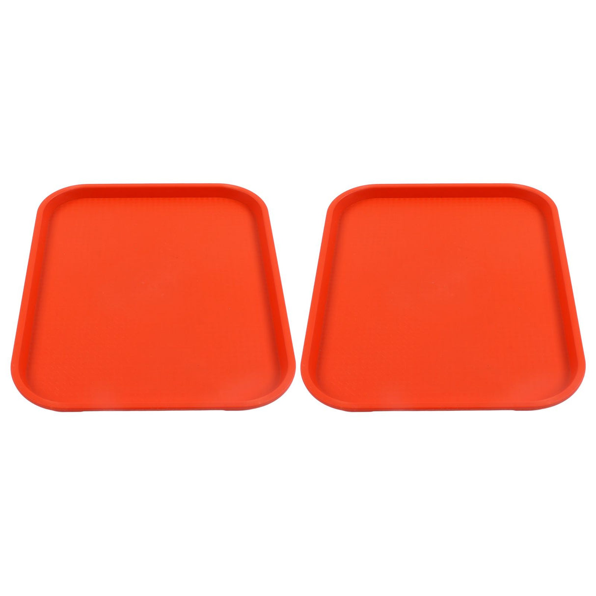 2Pcs Fast Food Tray Stackable Rectangular Light Weight Anti Slip PP Food Service Tray for Restaurants CafesOrange
