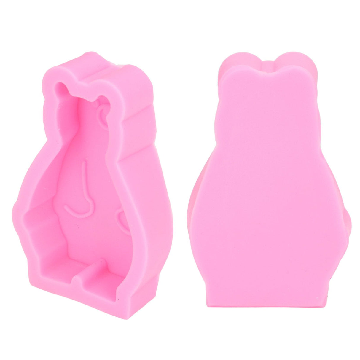 2Pcs Silicone Mold Cute Bear Shape Easy Demoulding Flexible Soft Baking Mold for DIY Cake Fondant Chocolate