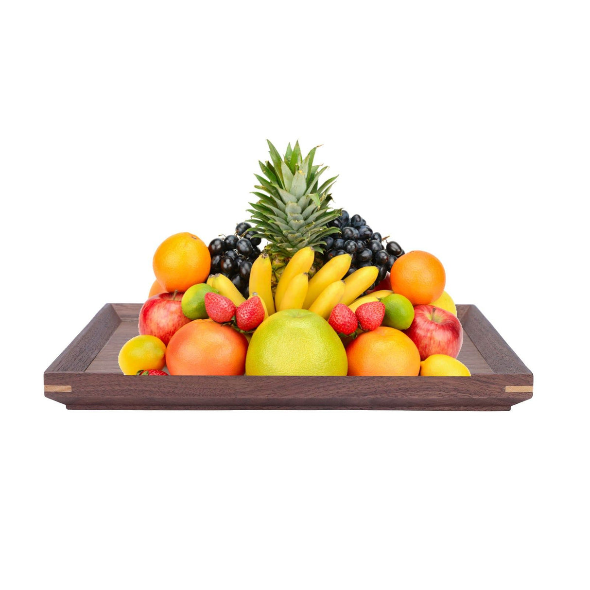 Wooden Tray Quadrate Shape Black Walnut Retro Classic Chinese Style Decorative Serving Tray for Tableware M