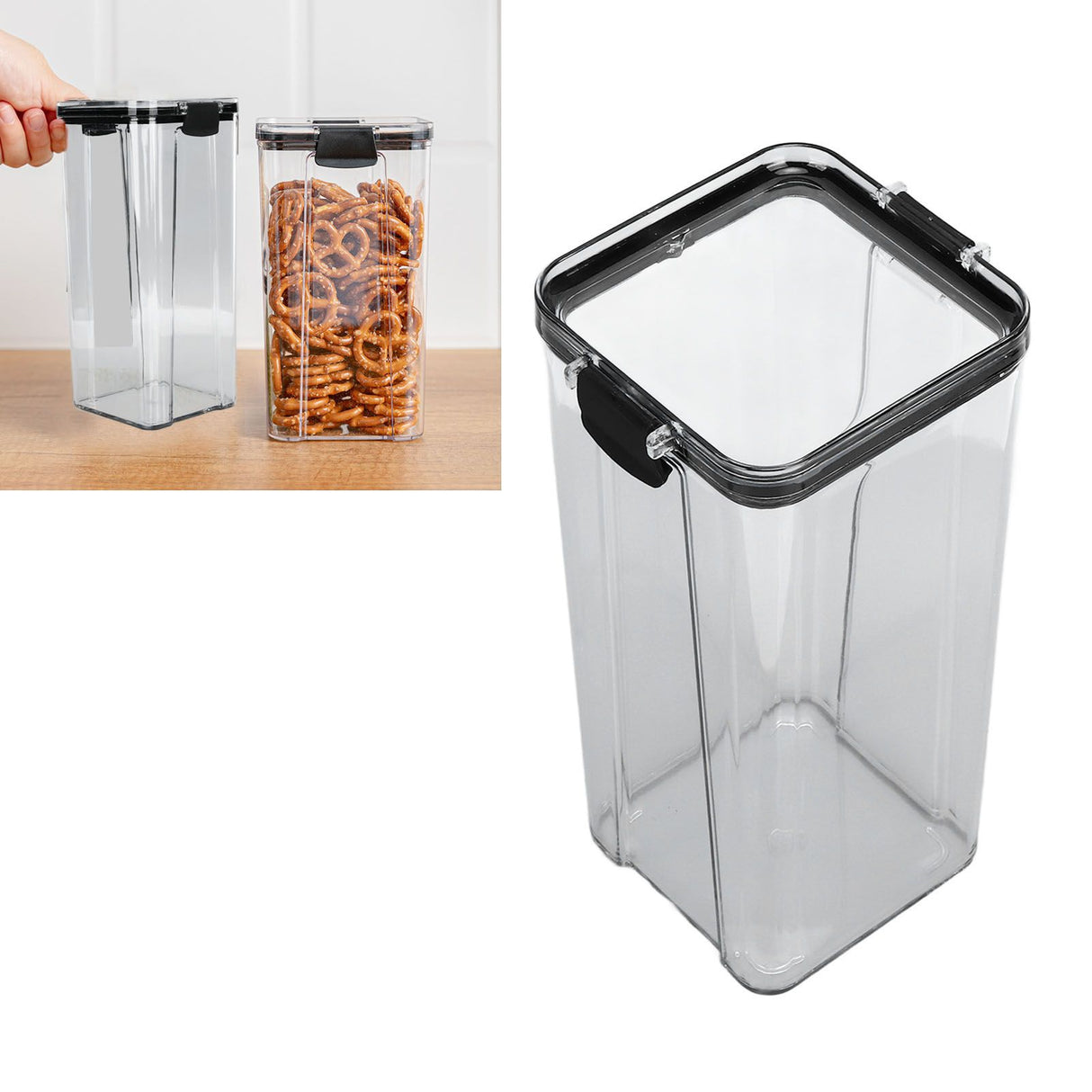 Kitchen Storage Box Clear Food Grade BPA Free Food Storage Containers for Flour Sugar Grains Beans 1800ML