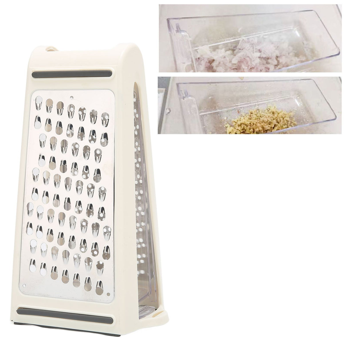 Cheese Grater Double Sided Removable Container ABS PS Material 22x13.5x8.5cm/8.7x5.3x3.3in Food Grater for Kitchen