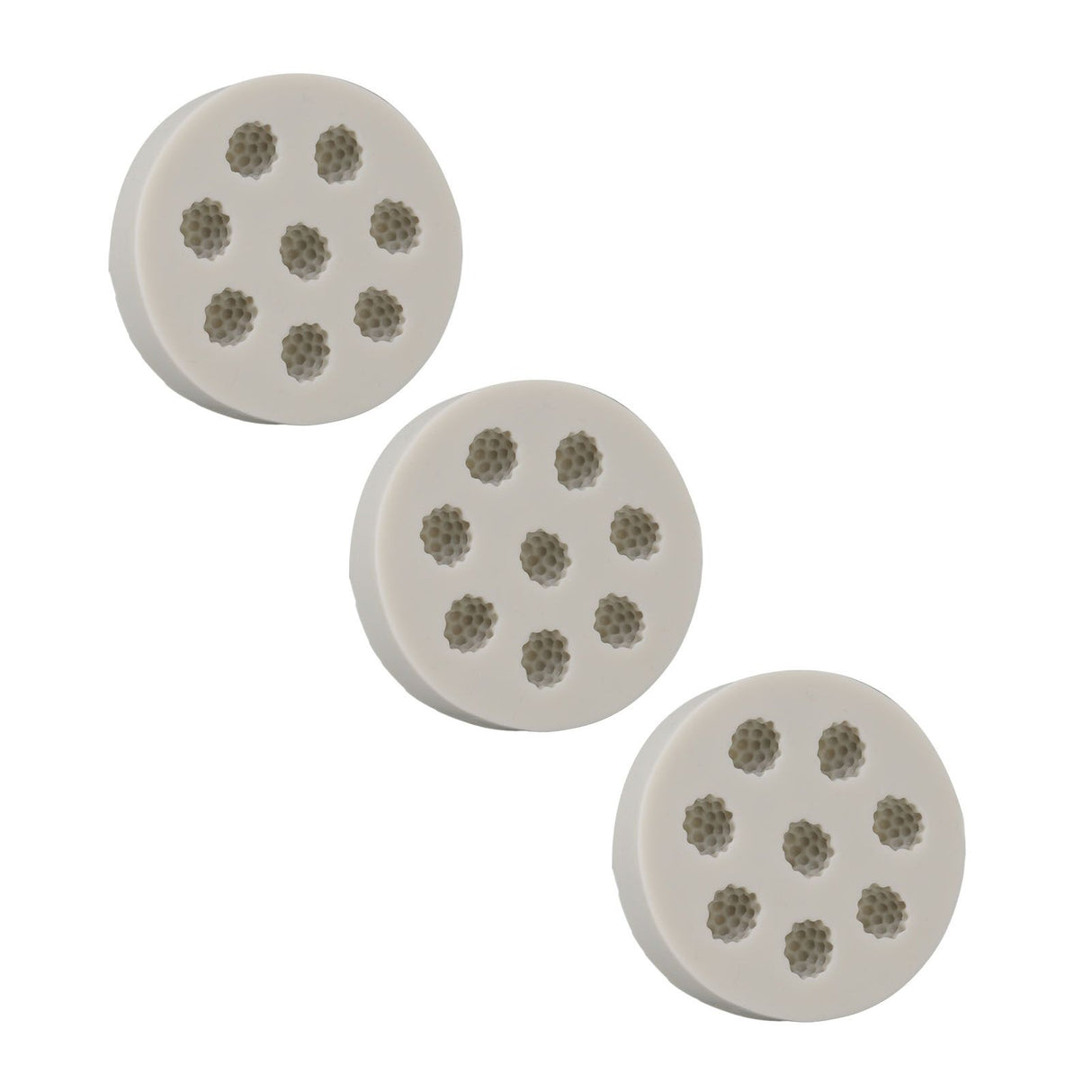 3Pcs Silicone Mold Raspberry Shape Easy Demoulding Flexible Soft Grey Baking Mold for DIY Cake Fondant Chocolate