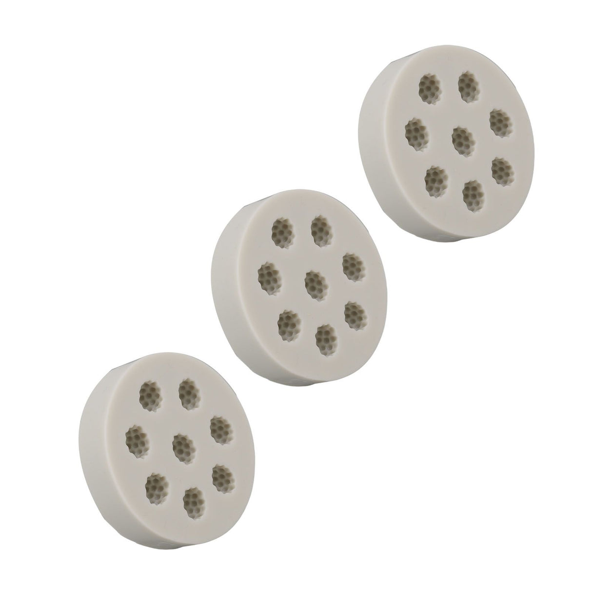 3Pcs Silicone Mold Raspberry Shape Easy Demoulding Flexible Soft Grey Baking Mold for DIY Cake Fondant Chocolate