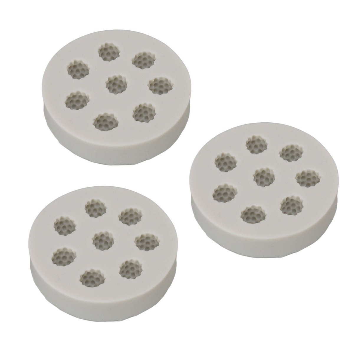 3Pcs Silicone Mold Raspberry Shape Easy Demoulding Flexible Soft Grey Baking Mold for DIY Cake Fondant Chocolate