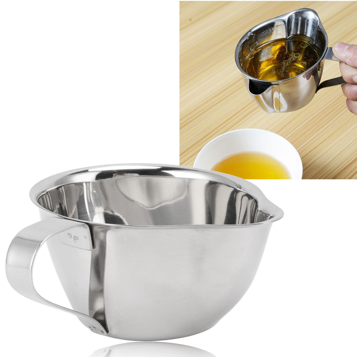 304 Stainless Steel Oil Fat Filter Baby Soup Oil Water Separator Fat Separator Kitchen Gadgets