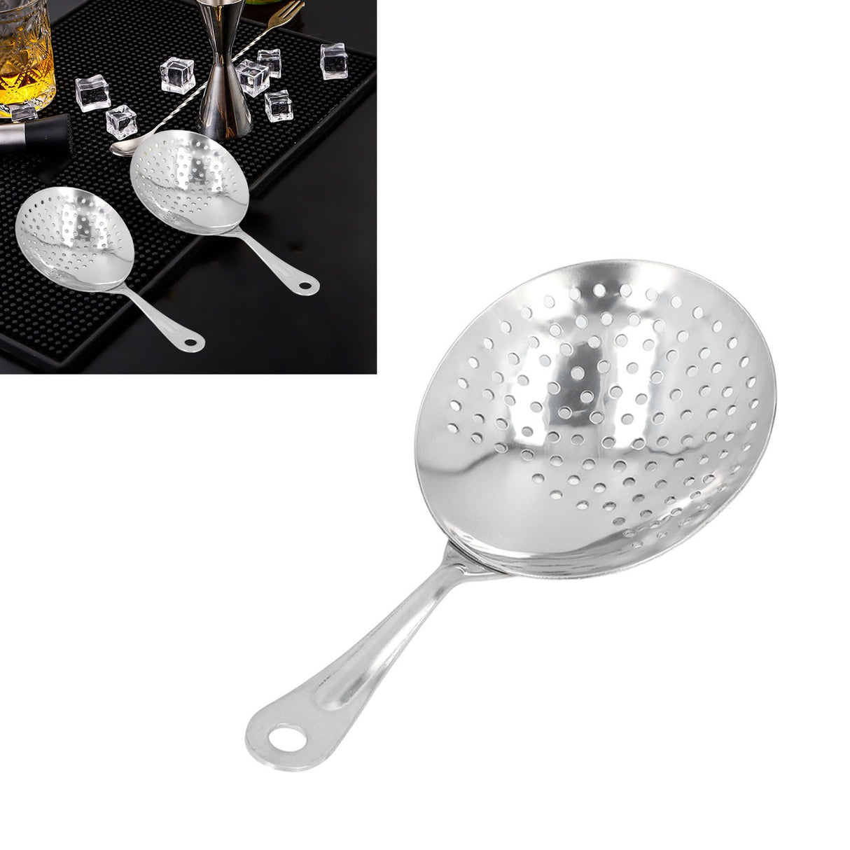 Cocktail Strainer Professional Stainless Steel Shell Cocktail Strainer for Bar Club Restaurant Silver